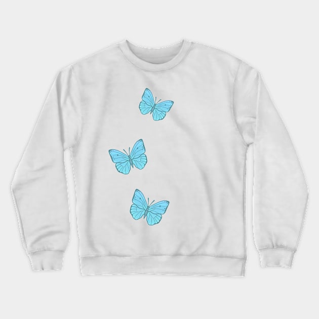 Blue Butterflies Crewneck Sweatshirt by Ivonnii